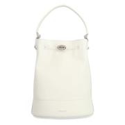 Leren Bucket Bag met Top Handvat Zanellato , White , Dames