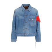 Indigo 1ST Denim Jacket Mastermind World , Blue , Heren