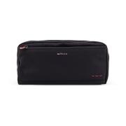 Nylon Beauty Case met leren detail Kiton , Black , Heren