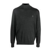 Lange Mouw Gebreide Trui Pullover Polo Ralph Lauren , Gray , Heren