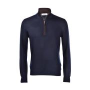 Blauwe Trui met Hoge Kraag Gran Sasso , Blue , Heren