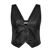 PhoebeCC Leren Ritsvest Co'Couture , Black , Dames