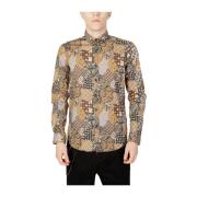 Katoenen Lange Mouw Shirt Herfst/Winter Collectie Gianni Lupo , Beige ...