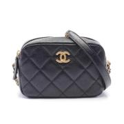 Pre-owned Leather crossbody-bags Chanel Vintage , Black , Dames