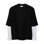 Luxe Katoen Kasjmier T-Shirt Dries Van Noten , Black , Heren