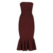 Bordeaux Lurex Geribbelde Jurk Vrouw Retrofête , Red , Dames