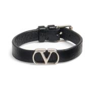 Zwarte Armband met Vlogo Detail Valentino Garavani , Black , Heren