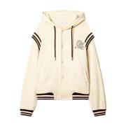 Varsity Hoodie Crème Gestreept Logo Off White , Beige , Heren