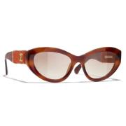 Bruin Gradient Zonnebril 5513 Chanel , Brown , Unisex