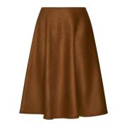 Terracotta Bruin Wollen A-Lijn Rok Blanca Vita , Brown , Dames