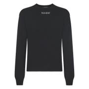 Zwarte Rondehals Sweater Marni , Black , Heren