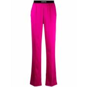 Fuchsia Zijden Straight-Leg Broek Tom Ford , Pink , Dames