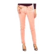 Moderne Skinny Elastische Broek voor Vrouwen La Martina , Orange , Dam...