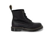 Zwarte leren laars met 3 cm hak Dr. Martens , Black , Dames