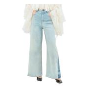 Gebleekte Wide-Leg Panel Jeans Chloé , Blue , Dames