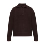 Polo Sweater met hoge kraag Dries Van Noten , Brown , Heren