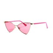 Driehoekige Metalen Zonnebril Guess , Pink , Dames