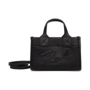 Tote Skuare S Grainy Zwart Logo Karl Lagerfeld , Black , Dames