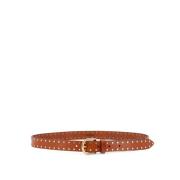 Studded Leren Riem met Metalen Gesp Isabel Marant , Brown , Dames