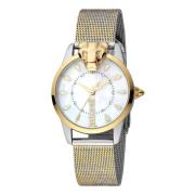 Klassieke Roestvrijstalen Analoge Horloge Just Cavalli , Gray , Dames