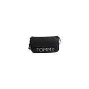 Stijlvolle Polyurethaan Handtas Dames Collectie Tommy Hilfiger , Black...