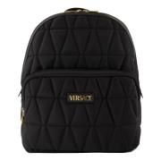 Gewatteerde Nylon Rugzak Lente-Zomer 2025 Versace , Black , Heren