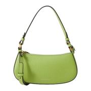 Omkeerbare leren schoudertas met rits Coccinelle , Green , Dames