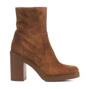 Bruine Suède Rits Enkellaarzen Stuart Weitzman , Brown , Dames