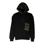 Camouflage hoodie met logodetails Dolce & Gabbana , Black , Heren