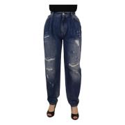 High Waist Skinny Denim Jeans - Blauw Gewassen Dolce & Gabbana , Blue ...