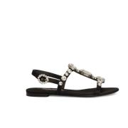 Sandalen met Kristallen Dolce & Gabbana , Black , Dames