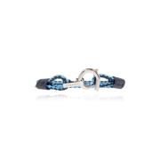 Leren armband Salvatore Ferragamo , Blue , Heren