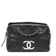 Pre-owned Leather handbags Chanel Vintage , Black , Dames