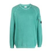 Aqua Groene Katoenen Pullover met Ronde Hals C.p. Company , Green , He...