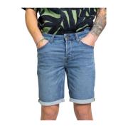 Elastische katoenmix herenshorts Only & Sons , Blue , Heren