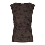 Mesh Stone Top & T-Shirt Bruin Neo Noir , Brown , Dames