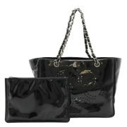 Pre-owned Leather totes Chanel Vintage , Black , Dames