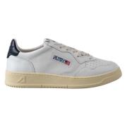 Witte leren sneakers met blauw detail Autry , White , Heren