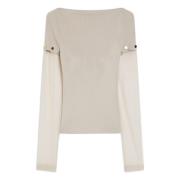 Grijze Sweaters met Boothals Sportmax , Gray , Dames