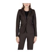 Bruine Blazer met Elastaanmix Ichi , Brown , Dames