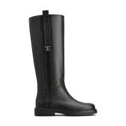 Stijlvolle Leren Laarzen Tod's , Black , Dames