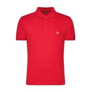 Katoenmix poloshirt met korte mouwen Emporio Armani , Red , Heren