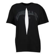 Zwarte Open T-shirt met Oversized Pasvorm MM6 Maison Margiela , Black ...