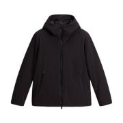 Zwarte donsjas met stretch-design Woolrich , Black , Heren