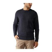 Blauwe Gebreide Trui Crew Neck Profuomo , Blue , Heren