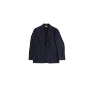 Navy Wol Maatwerk Jas Burberry , Blue , Heren