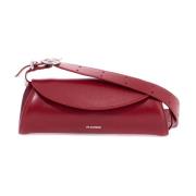 Mini Leren Crossbody Tas in Cedar Jil Sander , Red , Dames