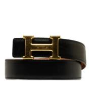 Pre-owned Leather belts Hermès Vintage , Black , Heren