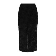 Tule rok met achter split Rotate Birger Christensen , Black , Dames