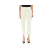 Fluweelribbroek met voorrits Pinko , White , Dames